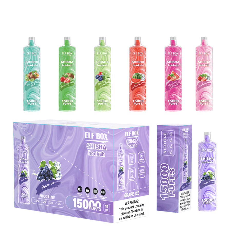 elf box puff shisha hookah 15000 puffs vapes disposable puff 15000 ELF BOX 15K disposable vape 15000 puffs mesh coil wholesale