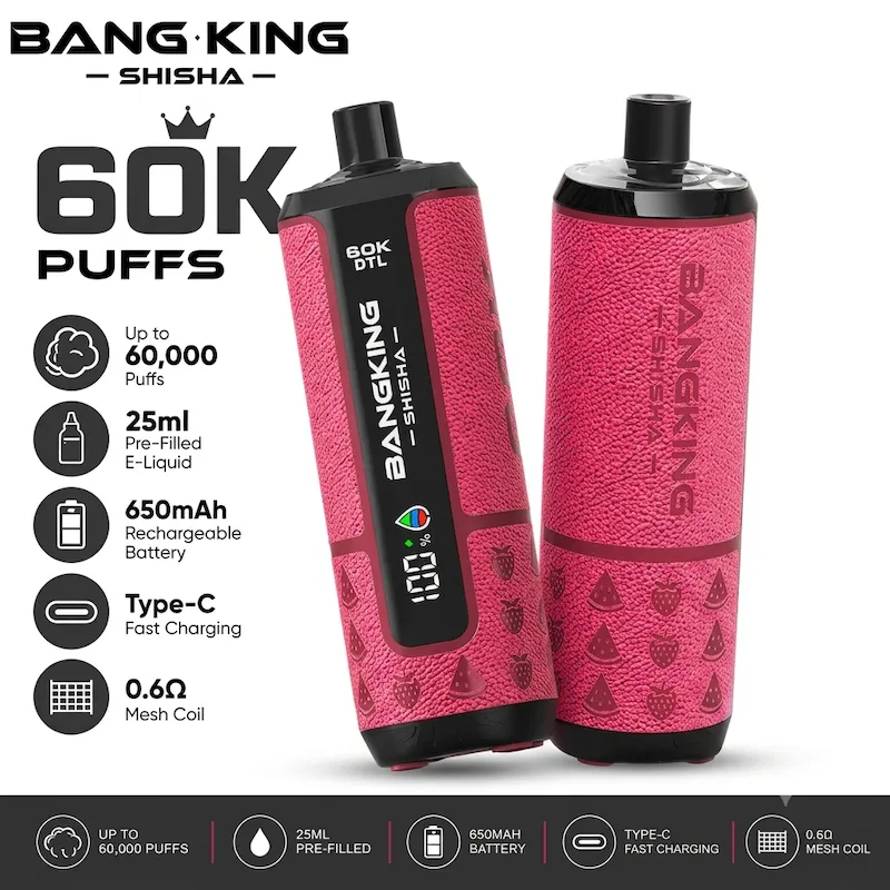 Bang King Shisha 60000 puffs DTL disposable vape