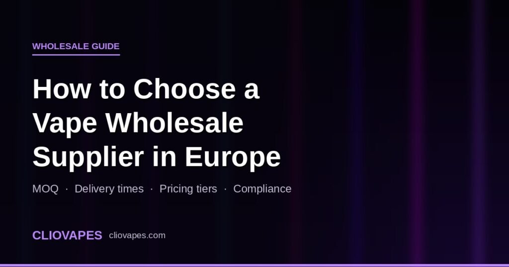 Vape wholesale supplier warehouse with bulk disposable vape stock in Europe