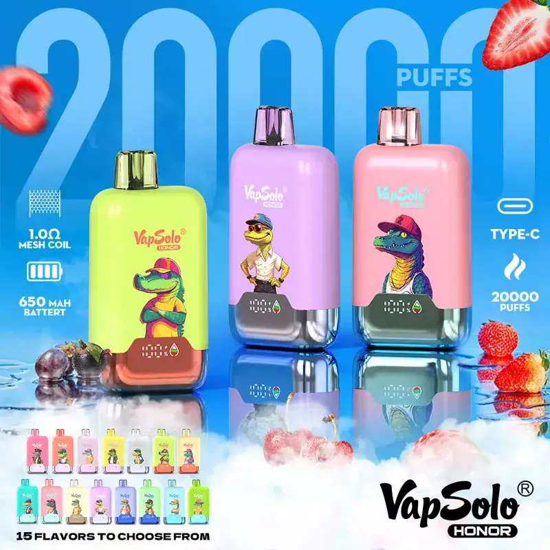 Vapsolo Honor 20000 – 4-Level Airflow Wholesale Vape 20000 Puffs EU Warehouse - Image 2