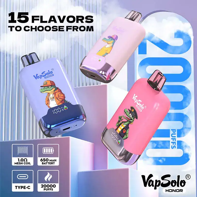 Vapsolo Honor 20000 – 4-Level Airflow Wholesale Vape 20000 Puffs EU Warehouse - Image 3