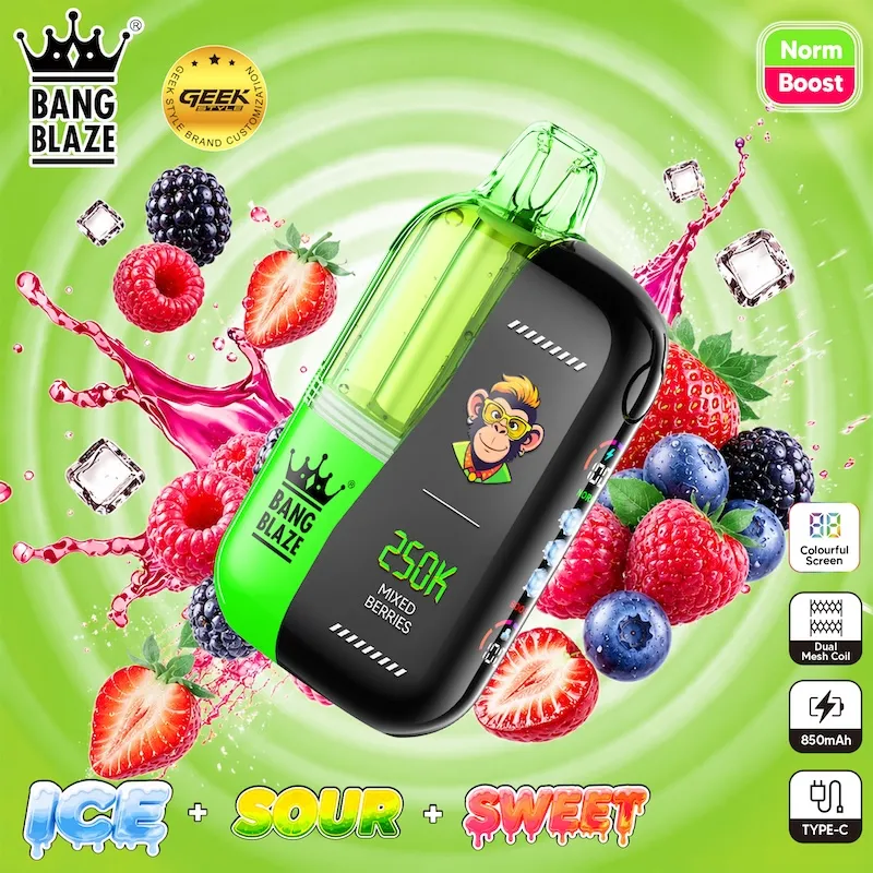 Bang Blaze 250K – Smart Screen Dual Mesh Wholesale Vape 250000 Puffs - Image 3