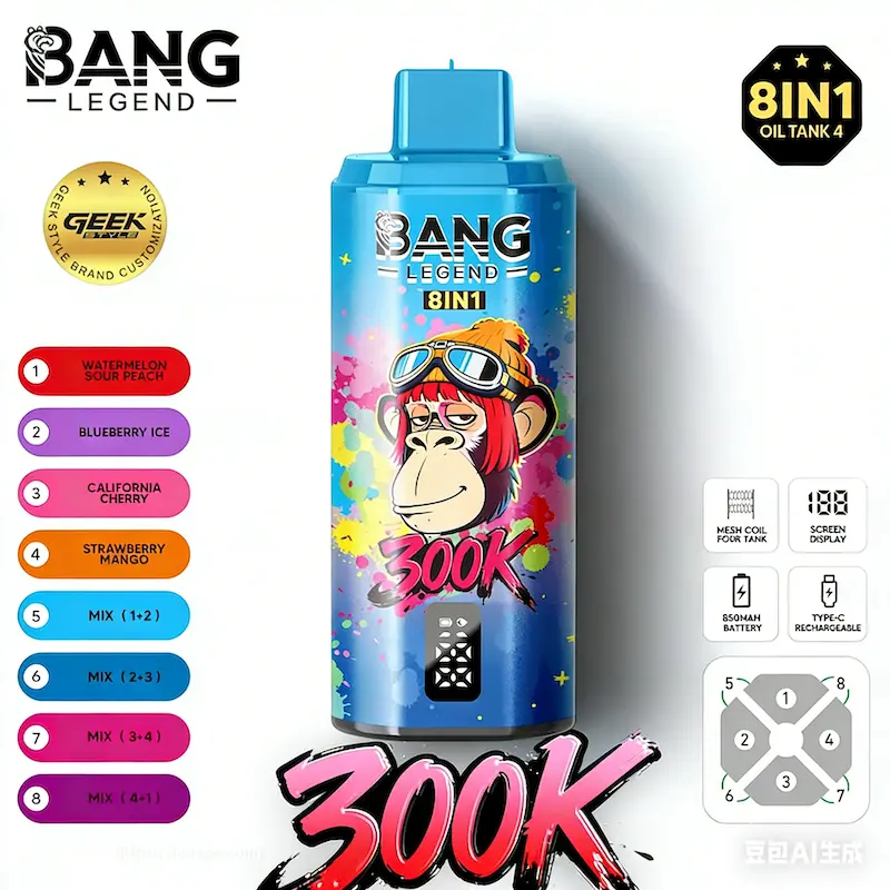 Bang Legend 300K – 8-in-1 Four Tank Wholesale Vape 300000 Puffs