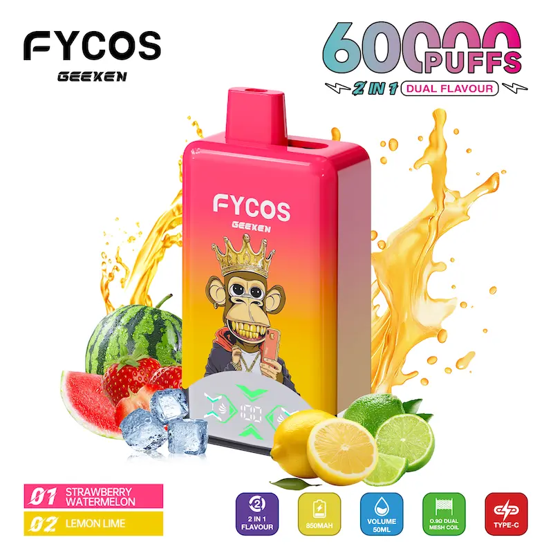 FYCOS 60K Dual Flavor – 2-in-1 Adjustable Airflow Wholesale Vape 60000 Puffs