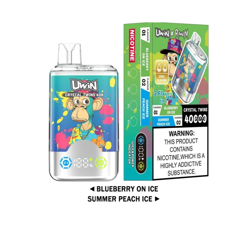 Uwin Crystal Twins 40000 – Premium 40K Puffs Dual Flavor Vape Wholesale